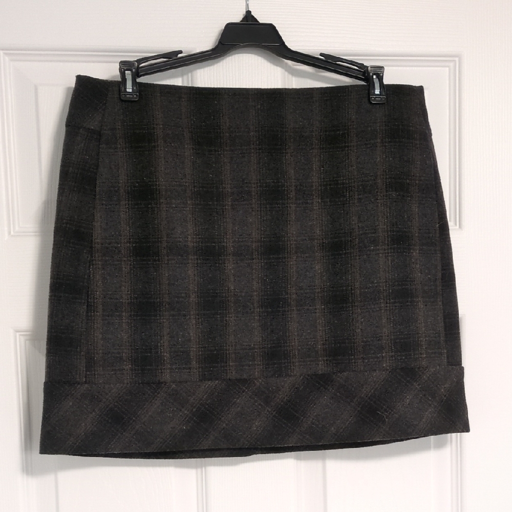 Willi Smith Black and Brown Mini Pencil Skirt